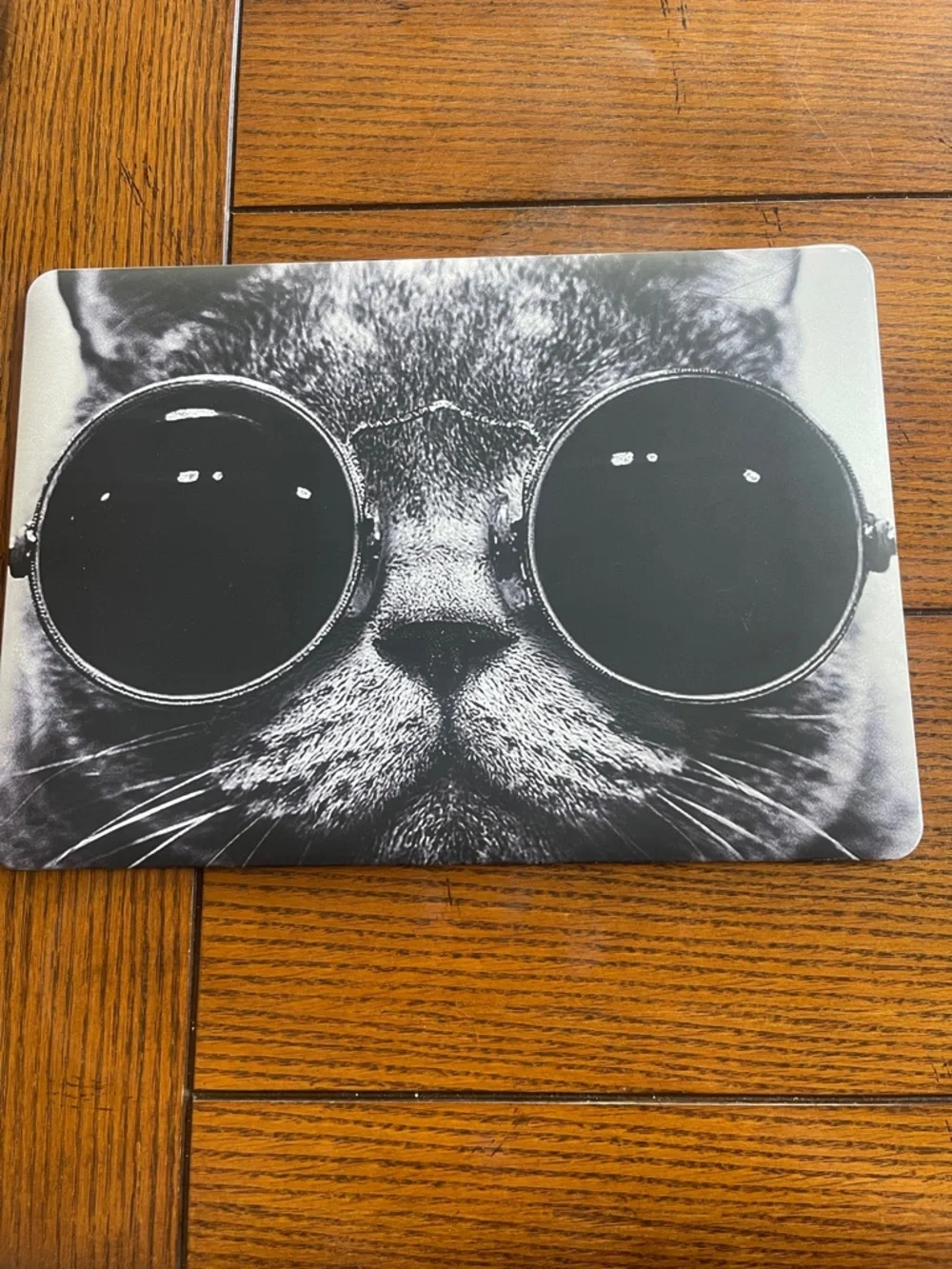 Cat with Sunglasses Decorative Cat Laptop Skin Hardcover Case Black and White